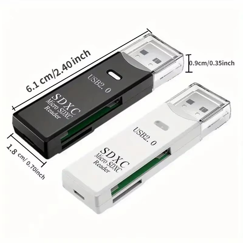 Robust 2-In-1 USB 3.0 2.0 Micro SD Card Reader High Speed Data Transmission up to 5Gbps Compatibility Multiple for PC Camera